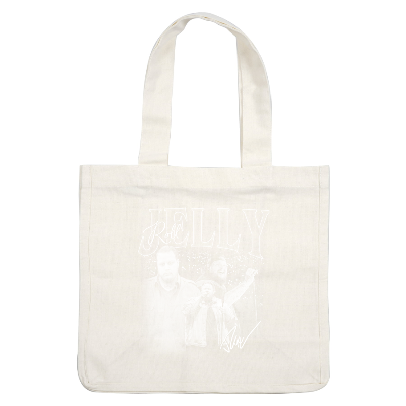 A stylized graphic featuring the word "JELLY" with artistic flourishes, showcasing two figures in the background.DTF Transfersdtf regular iron