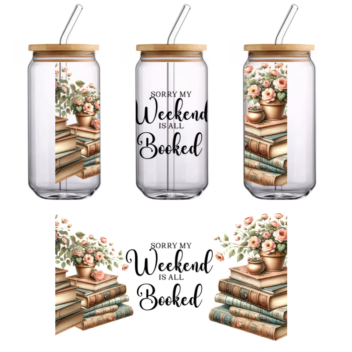 Art print of roses climbing on books and shelves.UV Transfers