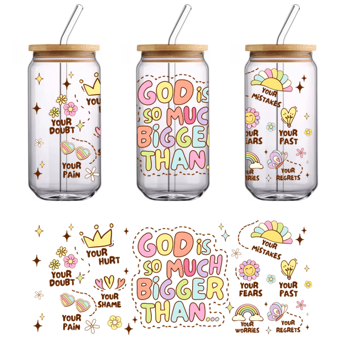 Colorful and fun t-shirt with religious themes.UV Transfers