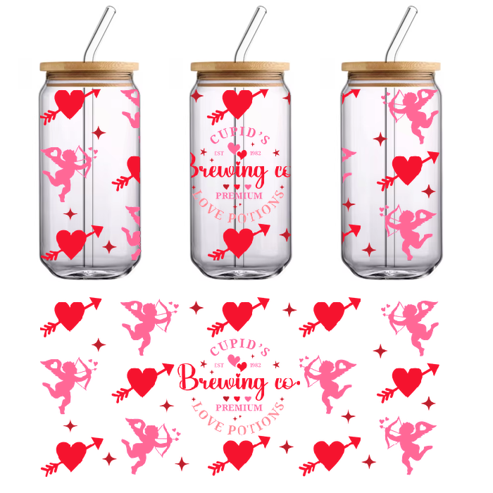 A package of premium love potions on a green background.UV Transfers