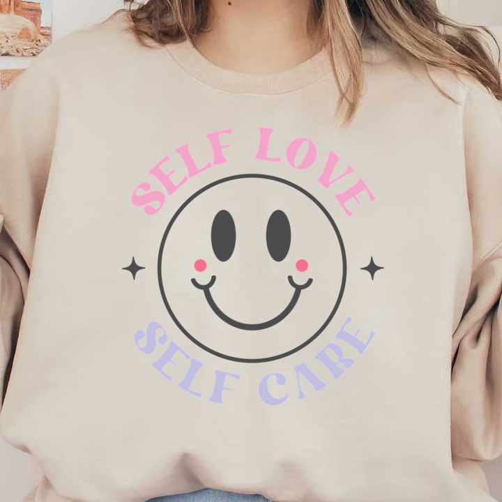 DTF Transfers: Self Love & Care Design Surrounding a Smiling Face | MakeDTF