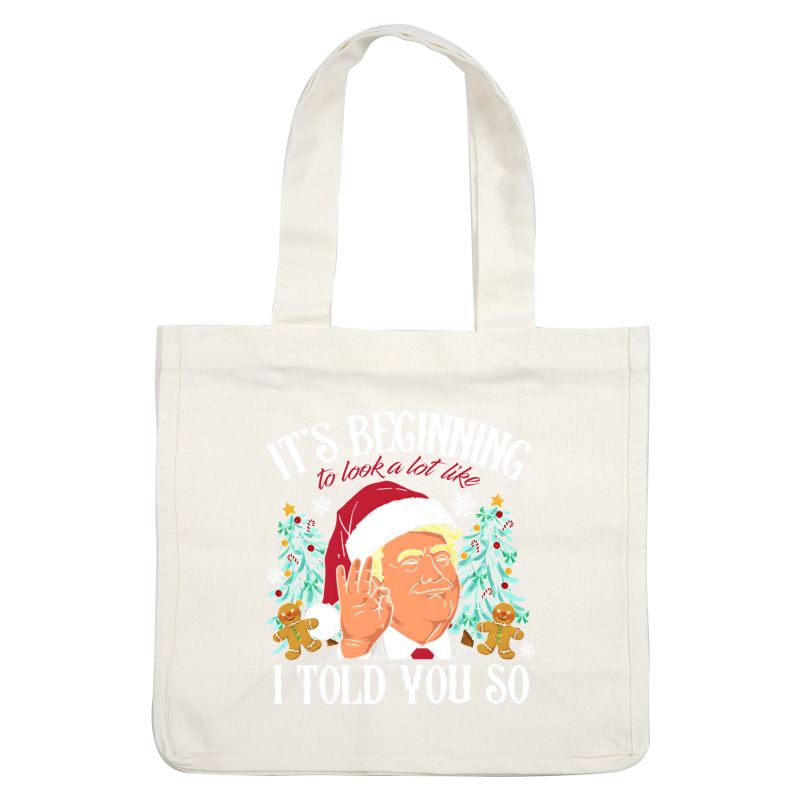 Celebrate the holiday spirit with this playful Christmas-themed graphic featuring a festive character, trees, and cheerful decor.DTF Transfers heat press transfers dtf transfers