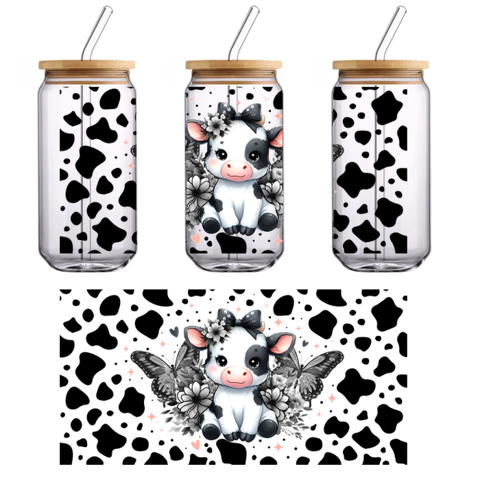 This adorable cow clipart features butterflies and flowers.UV Transfers