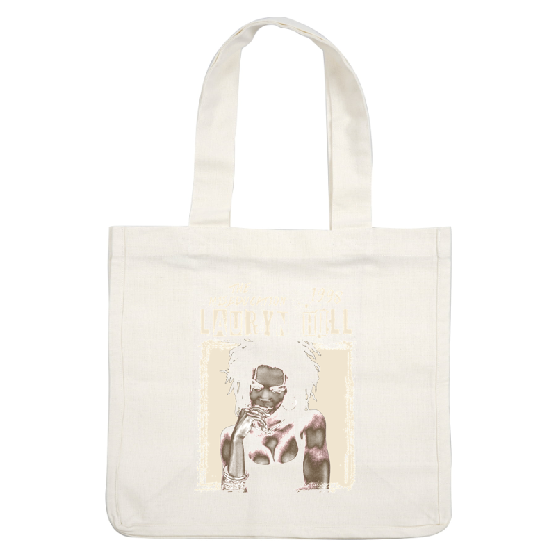 Un gráfico elegante que presenta a Lauryn Hill de 1998, mostrando su aspecto icónico y su expresión audaz. Transferencias DTF