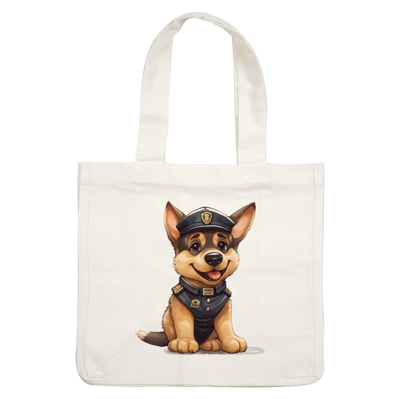 Meet an adorable cartoon puppy dressed as a police officer, complete with a cap and uniform, radiating charm and cuteness! heat press transfers