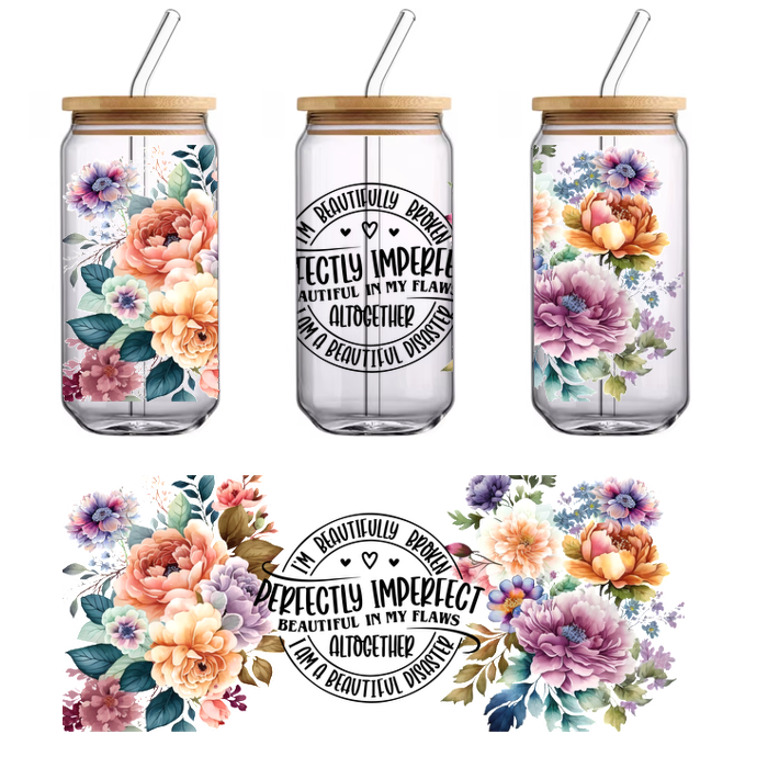 Charms Betty print shawl scarf in grey, white, purple and orange floral design.UV Transfers