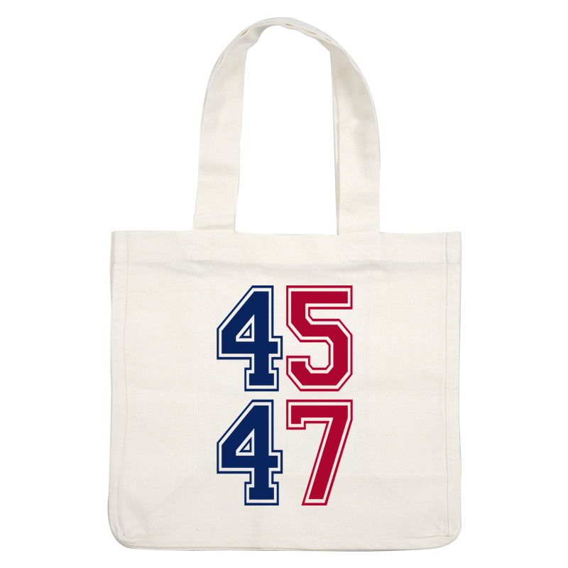 A graphic featuring the bold numbers 45 and 47, styled in red and blue colors.DTF Transfers dtf prints