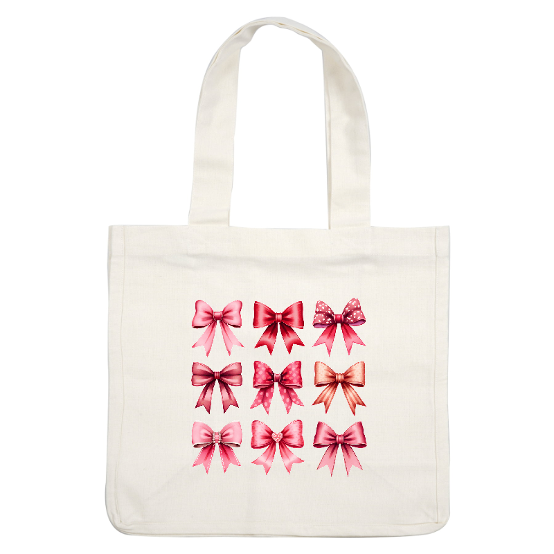 A collection of nine colorful and decorative bows in various styles.DTF Transfers