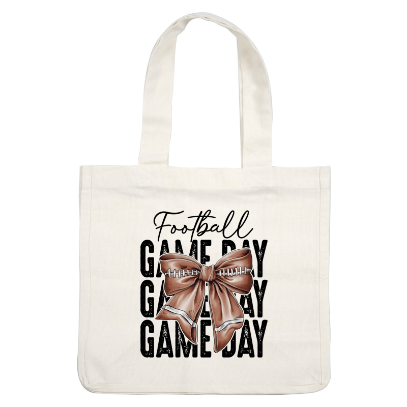 A stylish brown bow featuring football stitching details, perfect for adding a sporty touch to any outfit or accessory. dtf transfers