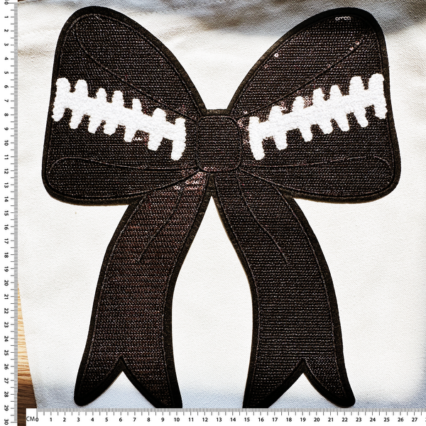 bow tie football Patch Emblem Embroidered Cloth Stickers Christmas DIY Iron Clothing Patches