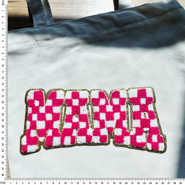 Mosaic MAMA Patch Emblem Embroidered Cloth Stickers Christmas DIY Iron Clothing Patches