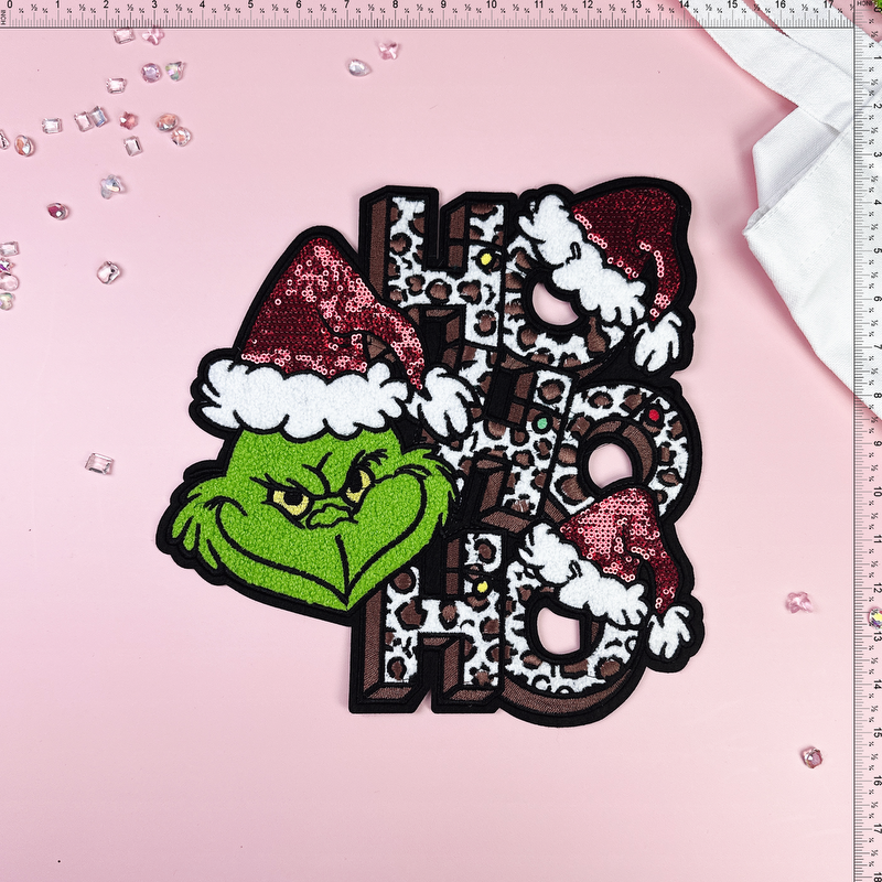 Grinchmas HAHAHA Xmas Patch Emblem Embroidered Cloth Stickers Christmas DIY Iron Clothing Patches