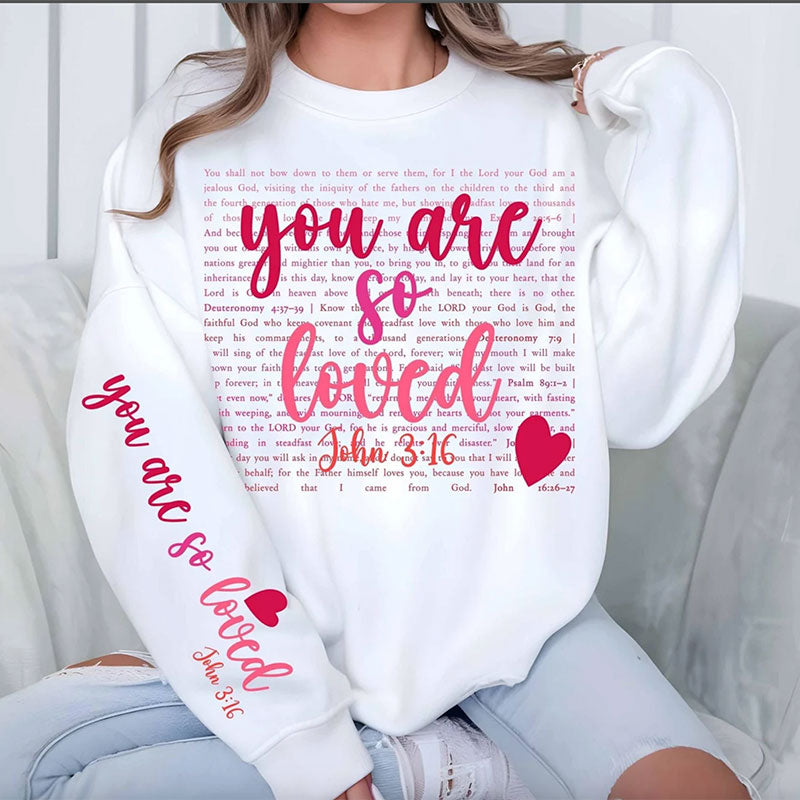 Pink background with Bible verses and "you are so loved". Bundle DTF Heat transfers