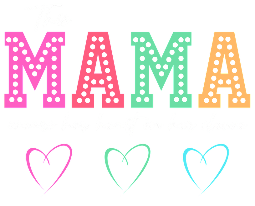 Colorful words like GRANNY MAMA NANA GRANDMA GIGI with dots and hearts. Bundle DTF Heat transfers