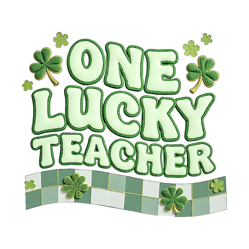 《3D chenille-like》Colorful and cheerful "YOU'RE MY LUCKY CHARM" graphic with flowers and smiling character.DTF Transfers