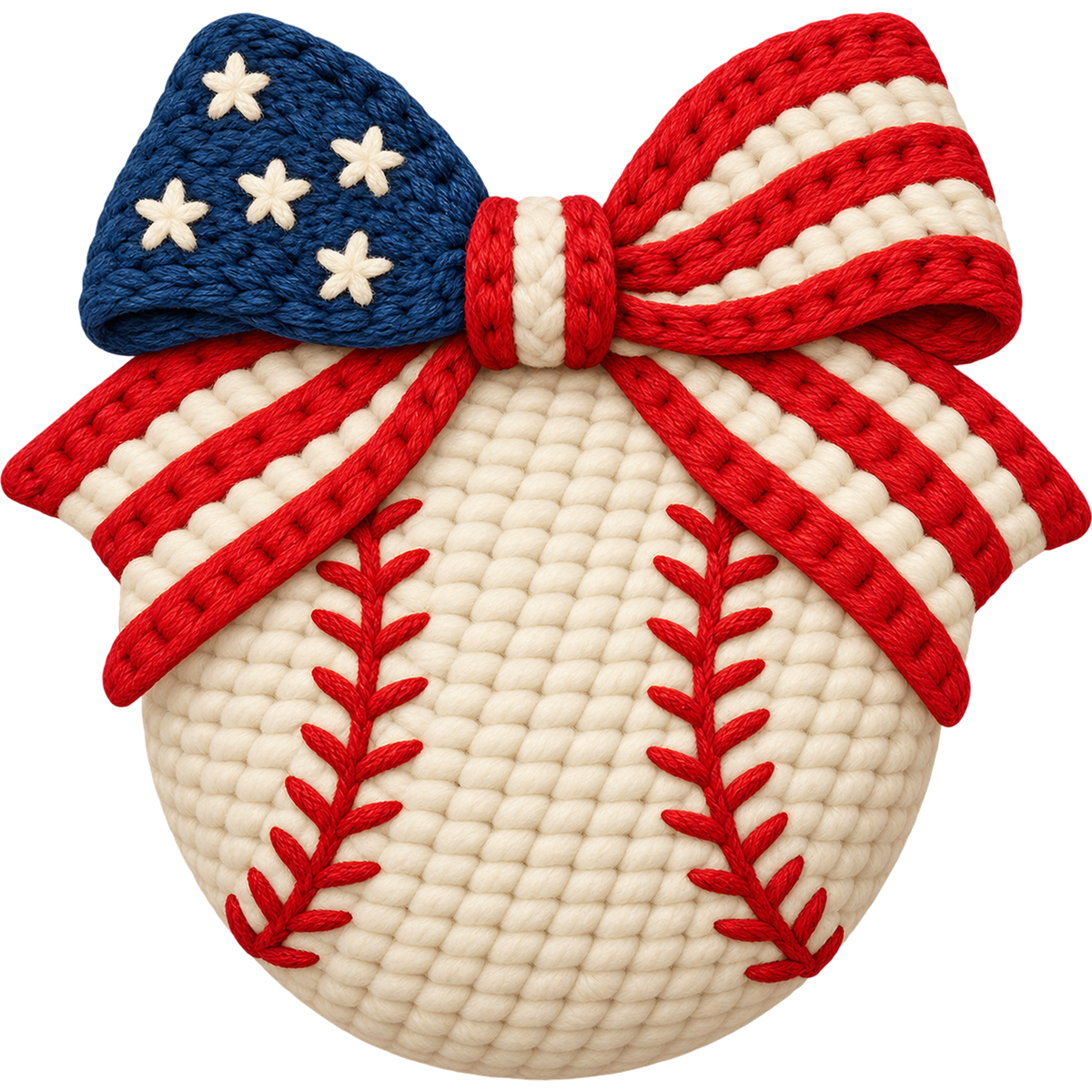 Y21 – Patriotic Red, White & Blue Bow Faux Yarn DTF Transfers
