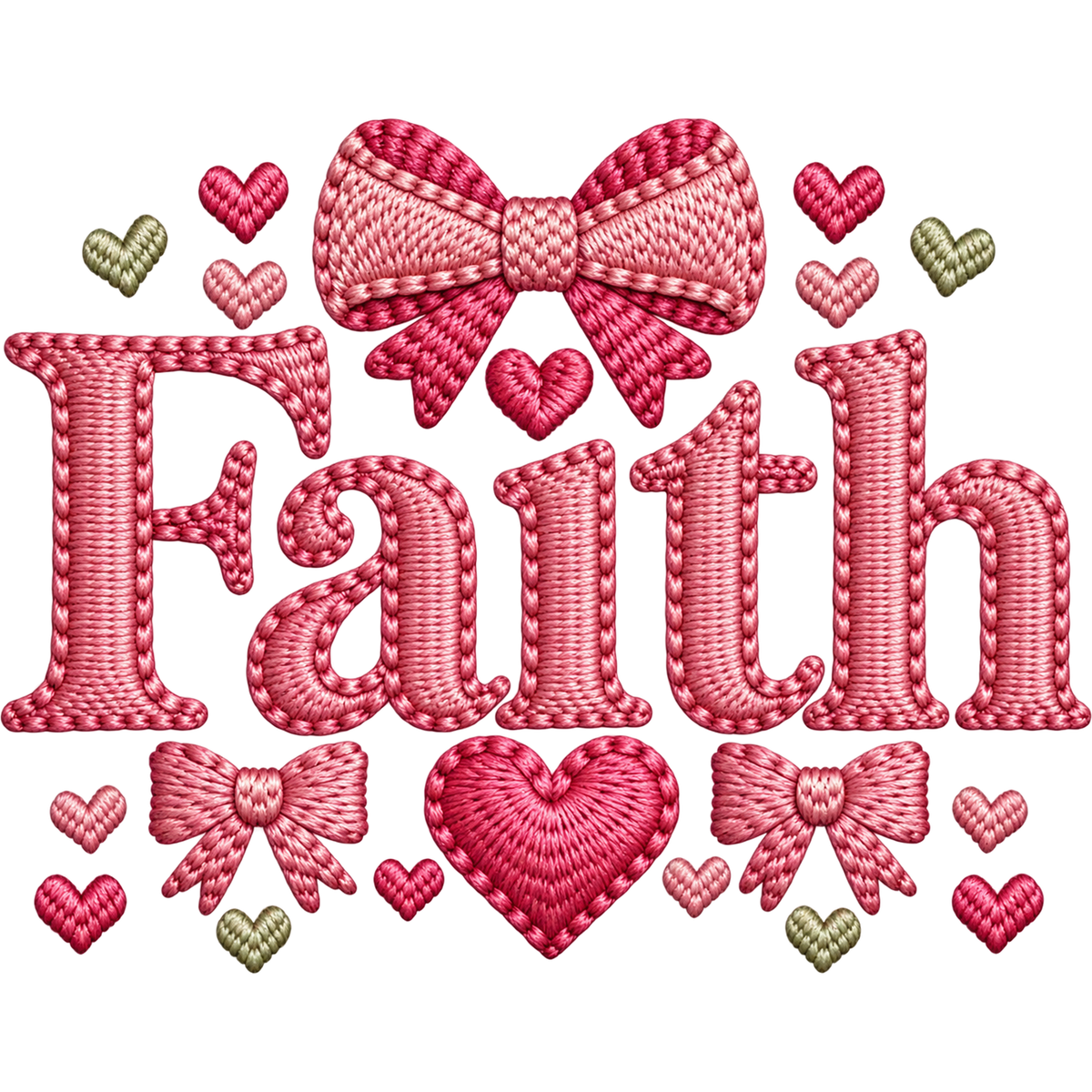 Y30 – Faith Heart Faux Yarn DTF Transfer