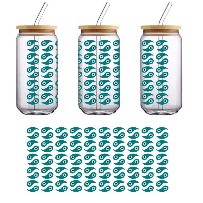 Abstract geometric design with four different colored growers.UV Transfers