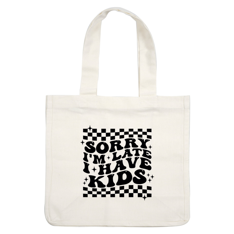 Un diseño gráfico divertido que presenta el texto "Lo siento, me temo que tengo hijos", perfecto para padres con sentido del humor.