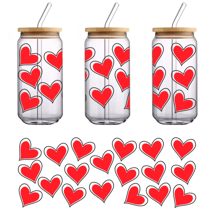 Shiny Red Heart Wall Stickers - How to Apply Within Room Wall Stickers Ideas.UV Transfers