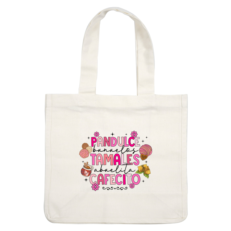 Delight in the vibrant flavors of Mexican treats with "Pandulce," "Tamales," and "Cafecito" showcased in a charming design!DTF Transfers dtf transfers heat press transfers