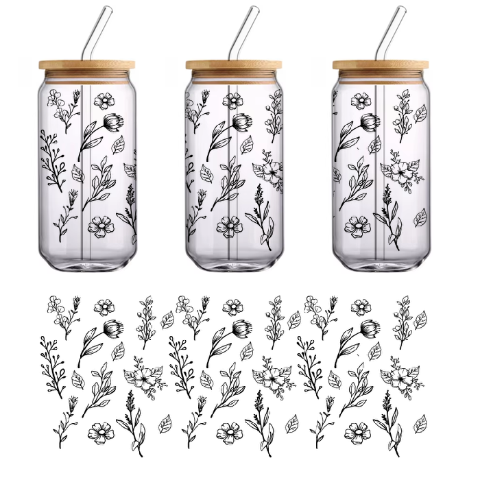 Different herbs in a green background.UV Transfers