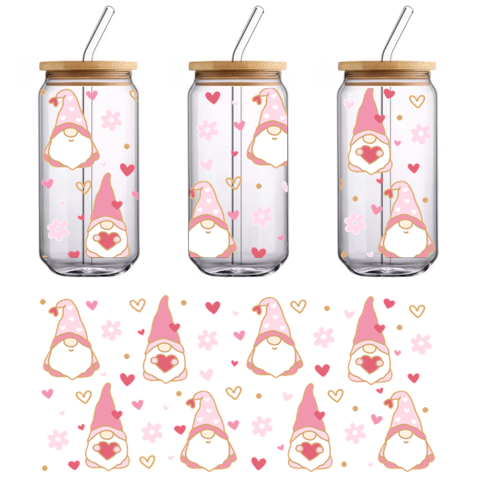 Gingerbread heart pattern on a black background UV Transfers