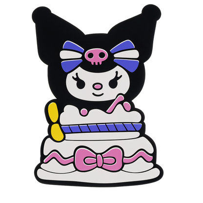 This colorful cake-shaped figure features a cute character with a skull bow, blending playful design with charming aesthetics.DTF Transfers