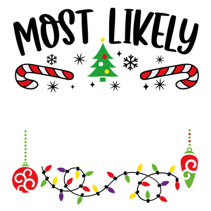 A festive illustration featuring a Christmas tree, candy canes, and colorful ornaments, perfect for holiday cheer!DTF Transfersdtf regular irondtf regular iron