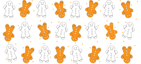 A playful pattern of adorable gingerbread men against a dark background, perfect for festive designs or holiday decor.UV Transfers heat press transfers