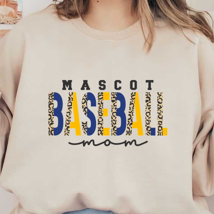 Celebrate your support as a proud baseball mom with this stylish, leopard print-themed graphic design!DTF Transfersdtf regular iron