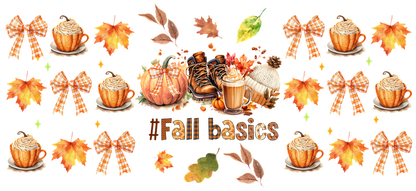 A cozy autumn-themed collage featuring pumpkins, fall leaves, coffee cups, and stylish accessories, perfect for celebrating the season.UV Transfers dtf transfers