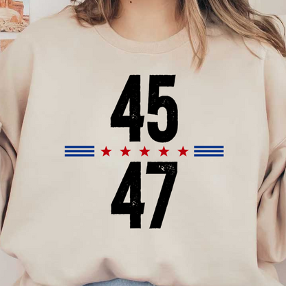 A vibrant design featuring five red stars and two blue stripes, reminiscent of a flag or emblem.DTF Transfers dtf prints