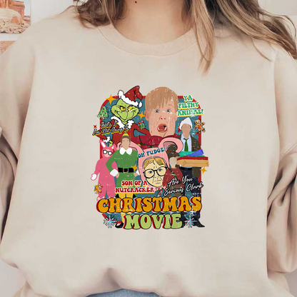 Celebrate the holiday spirit with this vibrant Christmas movie-themed design featuring iconic quotes and characters for festive fun!DTF Transfers heat press transfers dtf transfers