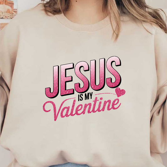 Celebrate love with this sparkling "Jesus is my Valentine" design, perfect for expressing faith and affection on Valentine's Day!DTF Transfers