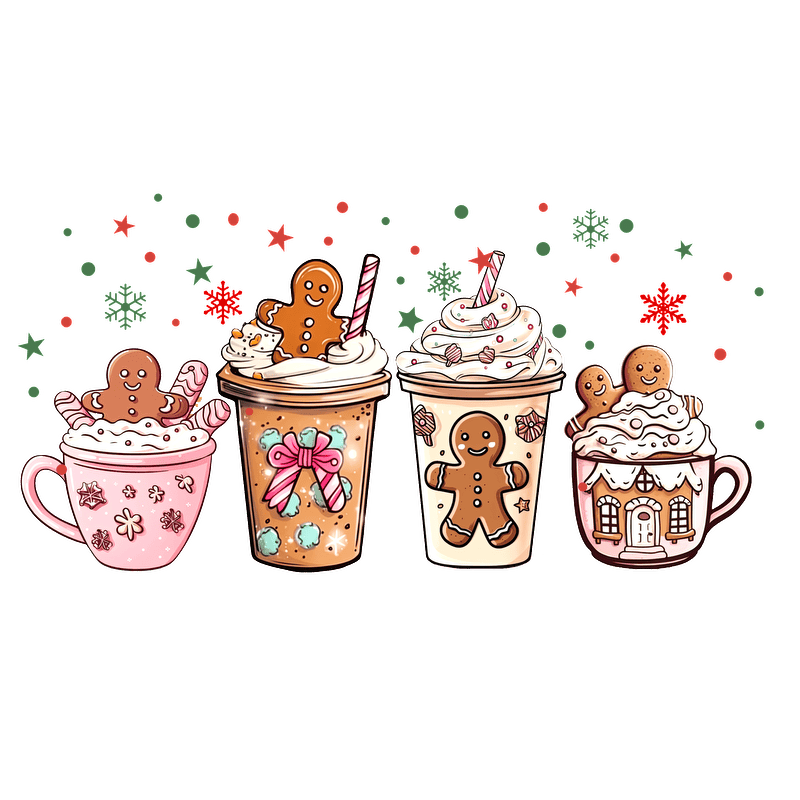 Deliciously festive gingerbread-inspired drinks, perfect for cozy holiday celebrations!DTF Transfers