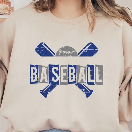 A vibrant graphic featuring the word "BASEBALL" with a baseball and crossed bats, highlighting the sport's energy and excitement.DTF Transfers dtf prints