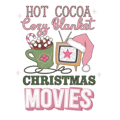 Cozy up with hot cocoa, a warm blanket, and your favorite Christmas movies for a festive relaxation! dtf transfers