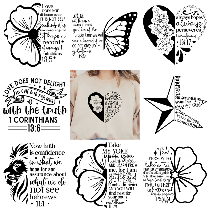 "Love is patient, love is kind."DTF Transfers