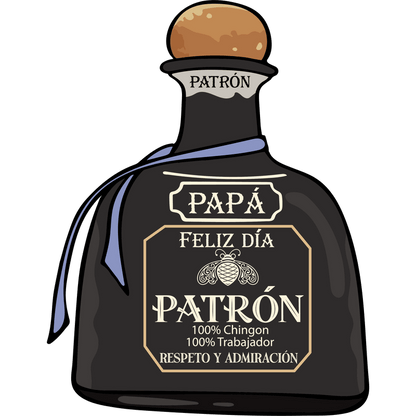 Celebrate Father's Day with this stylish bottle of Patrón tequila, featuring heartfelt messages and distinguished design elements.DTF Transfers