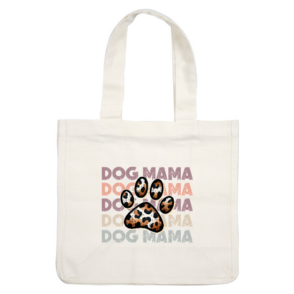 A green graphic t-shirt with a leopard print paw and "Dog Mama" repeated text.DTF Transfers