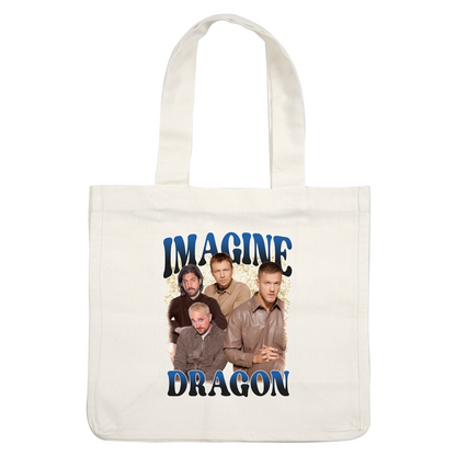 A vibrant image featuring the band Imagine Dragons with bold text showcasing their name, highlighting their dynamic presence.DTF Transfers dtf prints