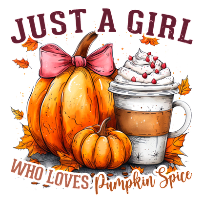 Celebrate fall with this vibrant illustration of pumpkins and a cozy pumpkin spice latte, perfect for autumn lovers!dtf regular iron