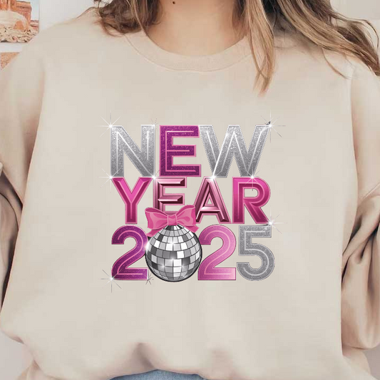 Celebrate the vibrant energy of New Year 2025 with sparkling graphics and a stylish disco ball!DTF Transfers