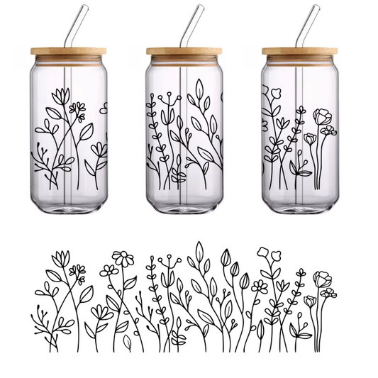 A simple and elegant black silhouette of a person practicing yoga in a tranquil pose, promoting mindfulness and relaxation.UV Transfers dtf transfers