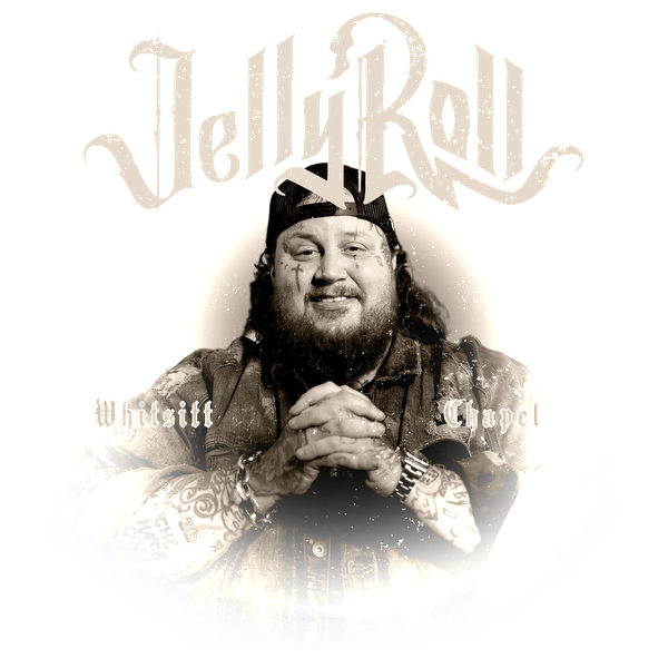 This image features Jelly Roll, a tattooed artist, showcasing a confident pose, emphasizing his unique style and personality.DTF Transfers