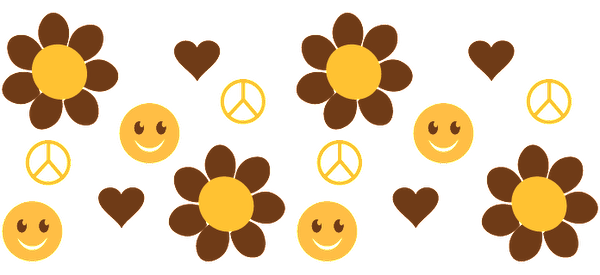 A regular face design with a brown line in the middle.UV Transfers