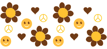 A regular face design with a brown line in the middle.UV Transfers