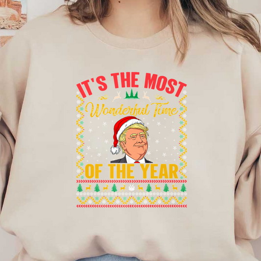 Celebrate the holiday spirit with this festive graphic featuring a Santa hat, colorful text, and cheerful winter motifs!DTF Transfers dtf prints