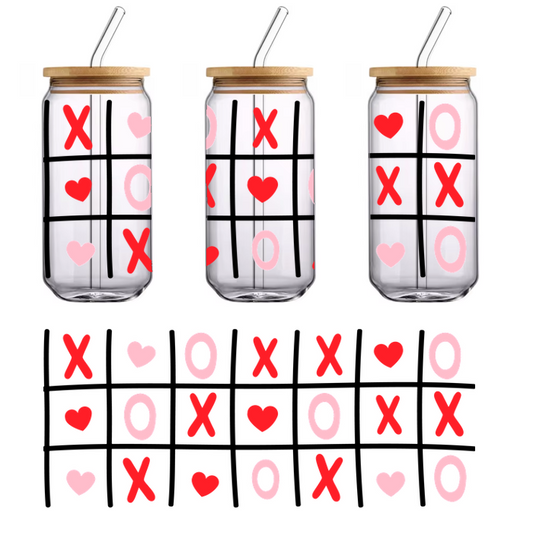 A drawing with the words "XOXOXOXOXOXOXOXOXOX" in red and pink.UV Transfers